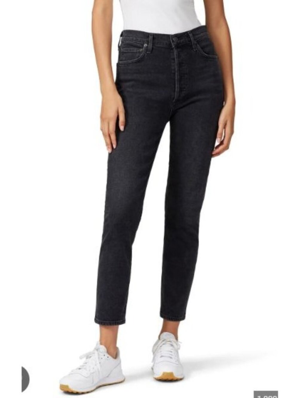 AGOLDE Jeans Women’s 27 Gray Black Wash Nico High Rise Slim Button Fly
